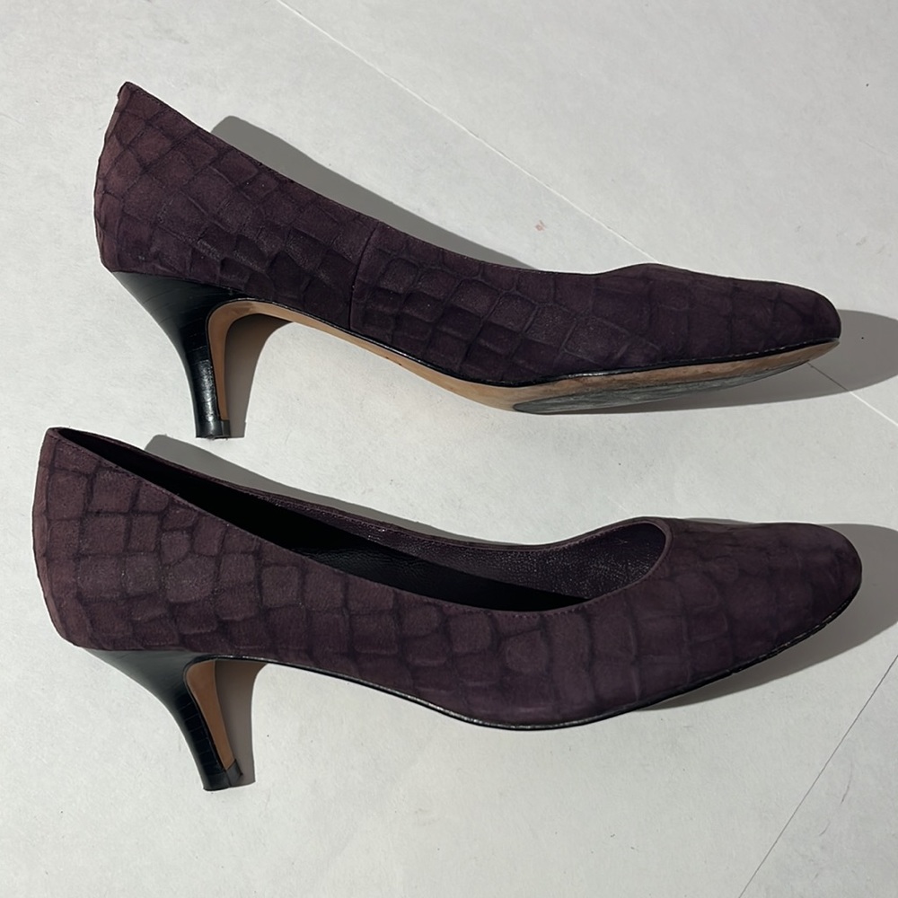 Cole Haan x Nike Air sz 8.5 shoes dark aubergine purple Lainey suede heels pumps - Picture 6 of 11
